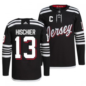 Dresovi New Jersey Devils Nico Hischier 13 Adidas Treći Crno Authentic - Muške